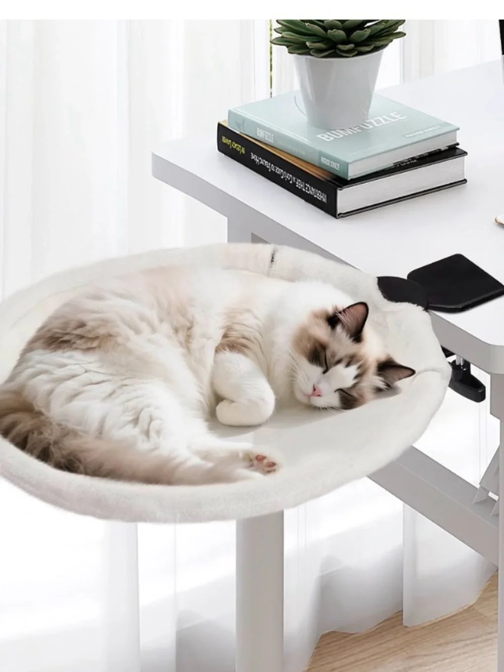 Cat Desk Bed nest 180° Rotating soft desk attachment